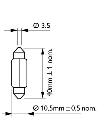 Лампа накаливания T10,5X43 12V 10W SV 8,5 Fest VISION 2шт blister (выр-во) Philips (332212792)