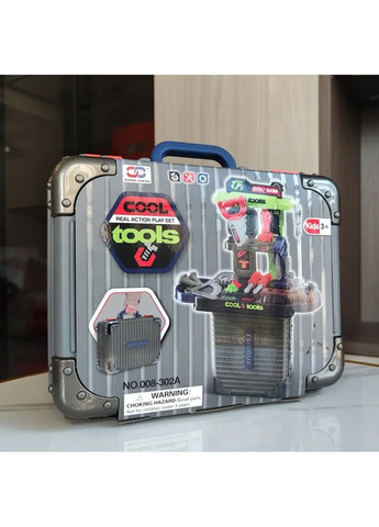 Набор инструментов в кейсе Cool Tools 2в1 – детский станок с чемоданом No Brand (365078322)