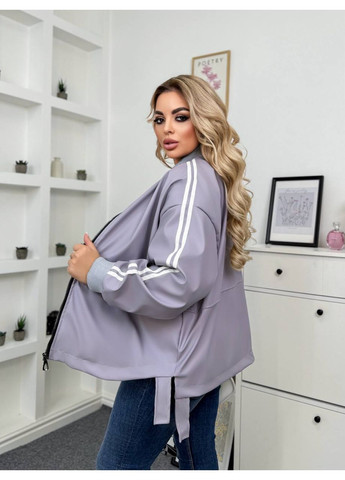 Фіолетова демісезонна 🖤 курточка з еко-шкіри — заміри в описі куртка-пальто GD/GL Модний простір