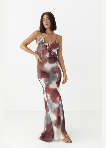 Летний женский шифоновый сарафан с цветком Lurex