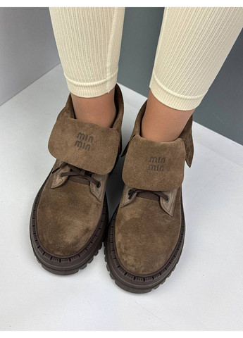 482 Черевики Демісезонні Коричневі Замшеві No Brand (368376212)