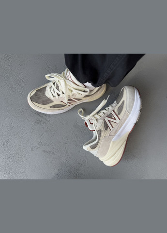 Бежевые демисезонные кроссовки мужские и женские new balance 990v6 loro piana beige white | нью беланс 990v6 бежевые No Brand