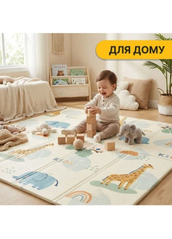 Двосторонній дитячий ігровий килимок 180×200 см (LB-1031) LEOBRO (376163946)