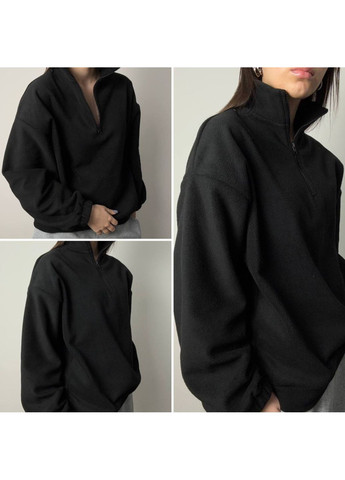 Худи теплое оверсайз женское Модель МИА Размер 42-48 Черный More 182 (315752654)