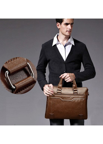 Чоловічий портфель сумка для документів з ПУ шкіри світло-коричневий діловий рюкзак для паперів та ноутбука ProDobro (363221563)