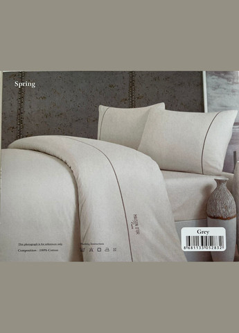 Комплект постельного белья Spring Grey ранфорс 220-200 см светло серый Maison D'or (321999599)