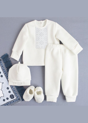 Костюм для хрещення хлопчика з вишивкою молочний хлопчику Ladan (301026348)