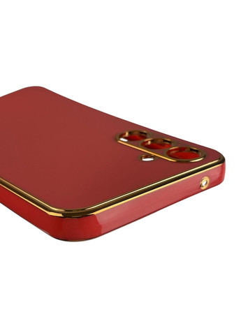 Чохол для Galaxy A54 5G SM-A546E глянсовий із золотою окантовкою із захистом камери на самсунг а54 червоний Samsung (366018903)
