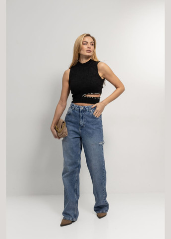 Чорний демісезонний в'язана жилетка з розрізом на талії - сірий колір, one size (sku_46110) No Brand