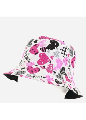 Панама рожева з білими сердечками унісекс літня 80% бавовна 20% поліестер легка стильна універсальна 55–59 см No Brand (364859634)