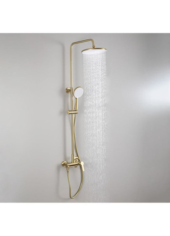 Душова система F2488-3 з поворотним виливом, 3 функції, латунь, золотий сатин Frap (372994949)