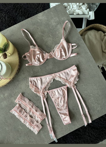 Персиковий демісезонний комплект білизни No Brand