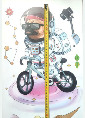 Вінілові наклейки 3 Космонавта Собаки Заєць (лист 60 х 90 см) Б365-17 TKQF-AB BRUP (338624934)