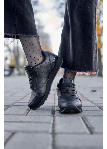 Черные демисезонные кроссовки мужские reebok classic black fleece рибок класик черные No Brand