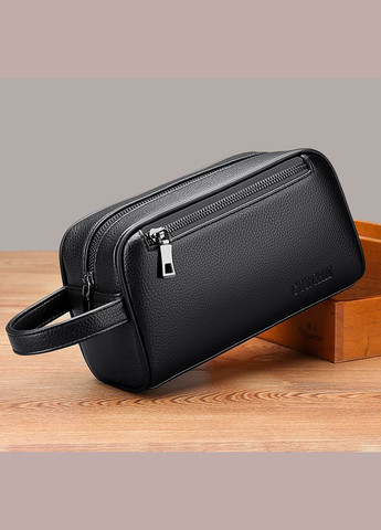 Чоловіча шкіряна барсетка клатч GORCHIS з ручкою чорна шкіра OEM (314984608)