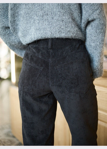 чёрные вельветовые брюки укороченного кроя Dressa (371915105)