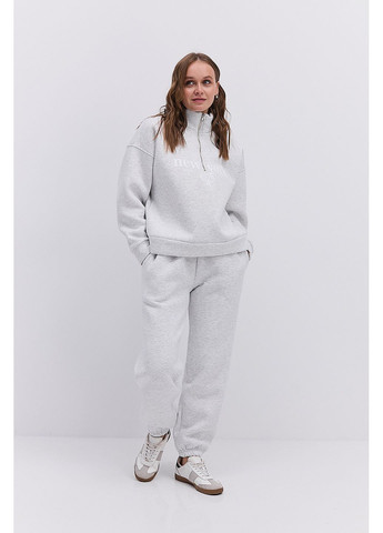 Женский теплый спортивный костюм со свитшотом светло-серый с принтом New York Arjen (364967622)