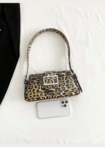 Женская сумка 10418 багет леопардовая бежевая No Brand (326487627)