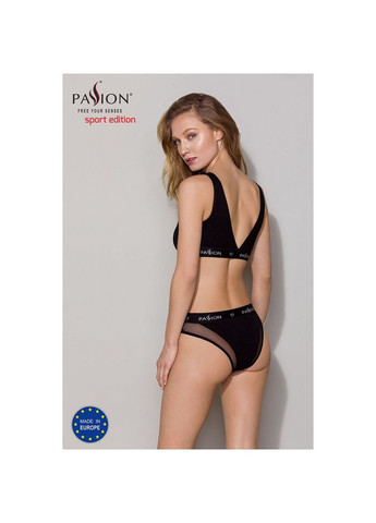 Комбинированный демисезонный топ с прозрачной вставкой ps002 top s, black Passion