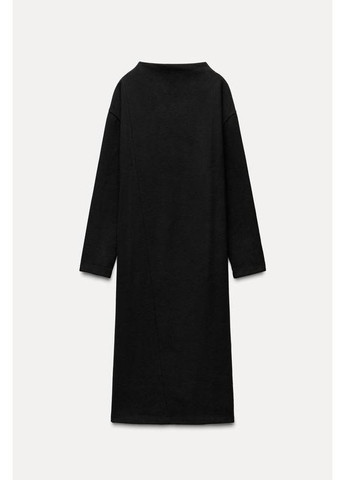 Чорна м’яка сукня міді Zara