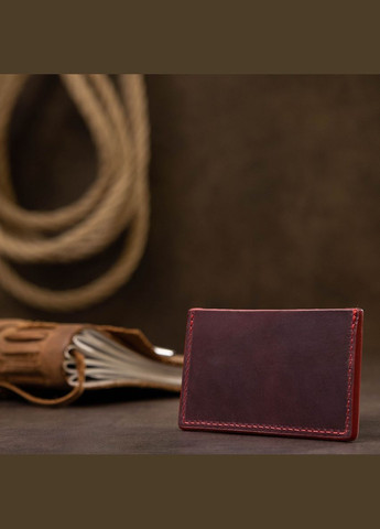 Шкіряний жіночий картхолдер бордовий 11527 Grande Pelle (362418318)