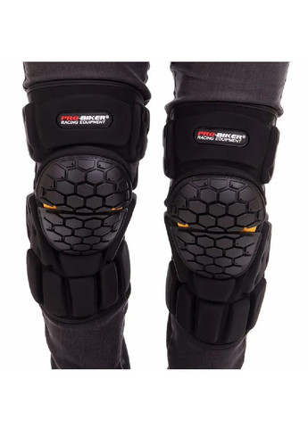 Мотонаколенники защитные наколенники на липучках для защиты от травм пластик полиэстер мото защита (476502-Prob) Черные Unbranded (283250525)