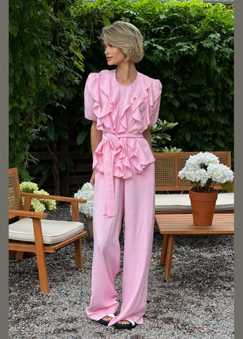 Костюм из натурального льна розового цвета. Jadone Fashion (339607469)