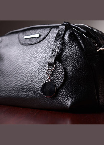 Сумка на два отделения из натуральной кожи черная 22592 Vintage (329197723)