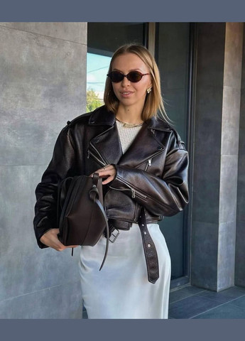 Коричневая куртка-косуха No Brand