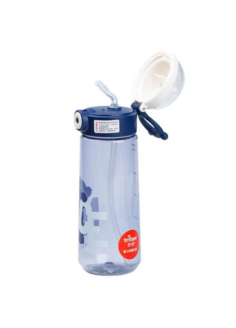 Бутылка для воды 620 мл с трубочкой Синяя HP17300BL Happy Life (364686416)