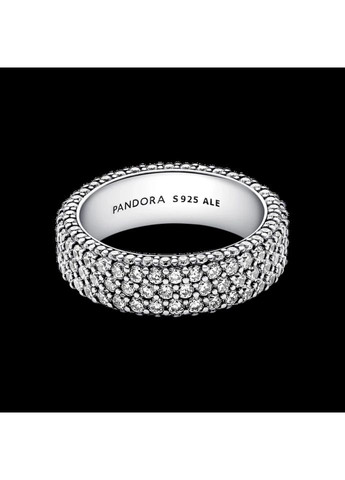 Срібна каблучка Пандора "Три ряди паве" Kabluchka (355345921)
