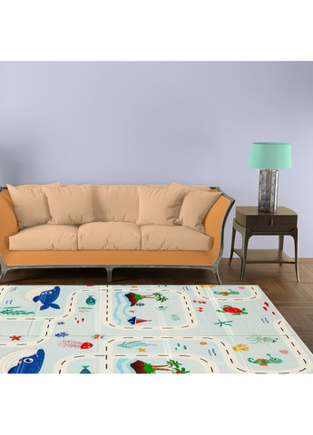 Детский складной термоковрик 147см х 177см х 8мм Океан-Ростомер (302) SW-00003032 Sticker Wall (369931959)