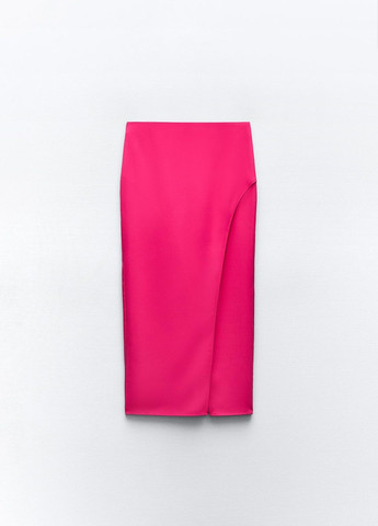 Розовая повседневный однотонная юбка Zara