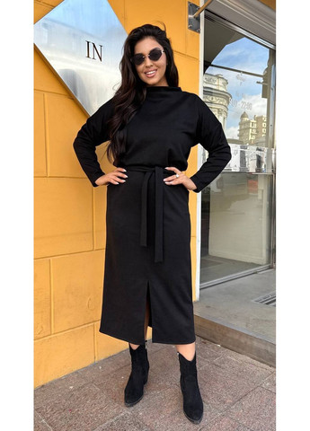 Чорна жіноча замшева сукня Osoblyva