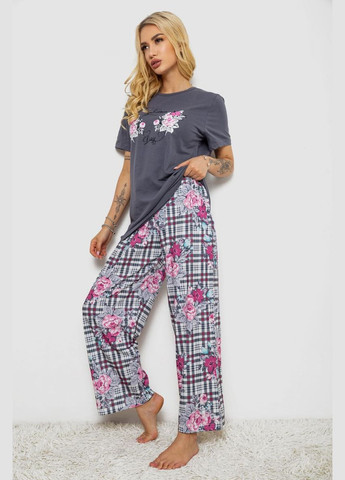 Серая всесезон пижама женская с принтом Fashion