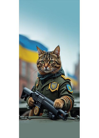 Накладки наклейки на стійки дверей авто 3D TUNING Кіт автомат ЗСУ 500х220х0.15мм=2штуки No Brand (362498840)