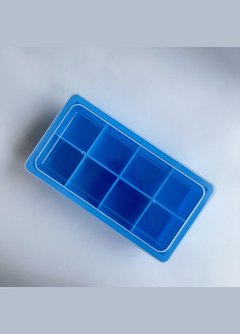 Силиконовая форма для льда Bar House куб 5 х 5 см с пластиковой крышкой 8 кубиков Голубая No Brand (341827951)