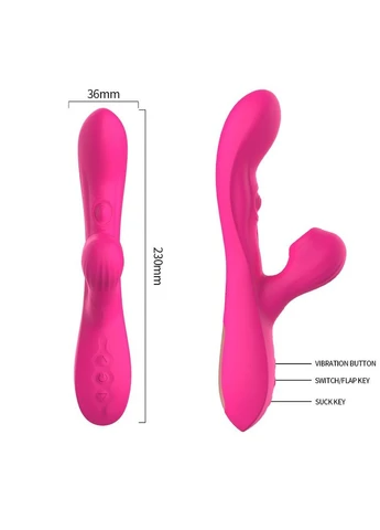 Вибратор с клиторальной стимуляцией Triple Fantasy Vibe Rose CNT (381049596)