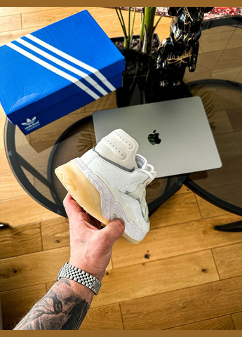 Білі Осінні кросівки чоловічі і жіночі adidas niteball white gum | адідас найтбол білі No Brand