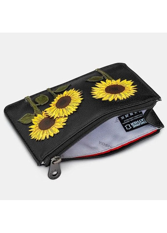 Женский кошелек-картхолдер Y1321 Sunflowers Black (Y1321 SF 1) Yoshi (354824710)