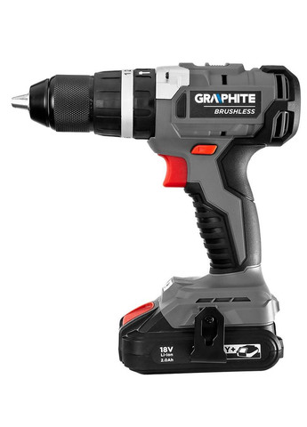 Шурупокрут-дриль акумуляторний Energy+ 18В безщітковий 58Нм 3 швидкості 0-500·0-1700об·хв 1.21кг без АКБ та ЗП Graphite (330032406)