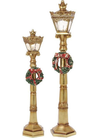 Декоративний ліхтар "Різдвяний" з LED підсвічуванням 49см, полістоун, золото Bona (372175390)