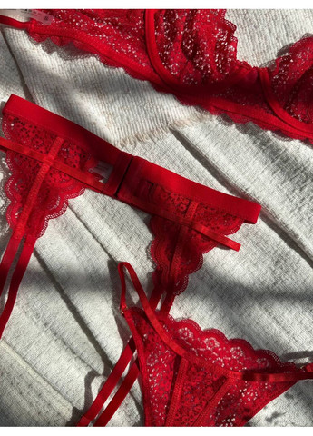Червоний балконет комплект жіночої білизни | ніжний мереживний, червоне спокушання Vital-Textile з кісточками поліестер, еластан