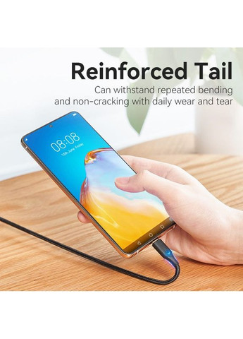 Кабель Nylon Braided USB 2.0 C Male to C Male 3A Cable 2M LED Type (TAUBH) Vention (372685426)