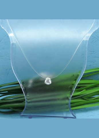 Серебряное колье невидимка "Камушек на силиконе" леске No Brand (350667318)