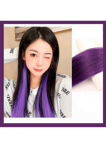 Фіолетове пасмо волосся на шпильках 60 см Накладне волосся No Brand (288538532)