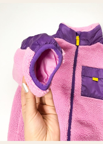 Фиолетовая куртка тедди 134-140 см розово-фиолетовый артикул л296 H&M