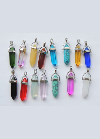 Кулон підвіска на шнурку маятник з натурального каменю прозорий Аура кварц з натурального каменю St-2456 Різнобарвний Liresmina Jewelry (299375583)