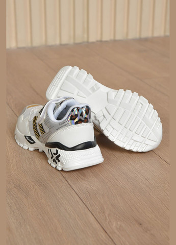 Білі осінні кросівки дитячі для дівчинки демісезонні білого кольору Let's Shop