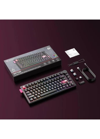 Игровая клавиатура беспроводная, RGB подсветка, Bluetooth и USB адаптер 2.4GHz для ПК и ноутбука Onikuma (389095921)